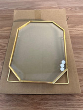 Handmade Glass Pressed Flower Frame Metal Floating Picture Frame Gold 5x7