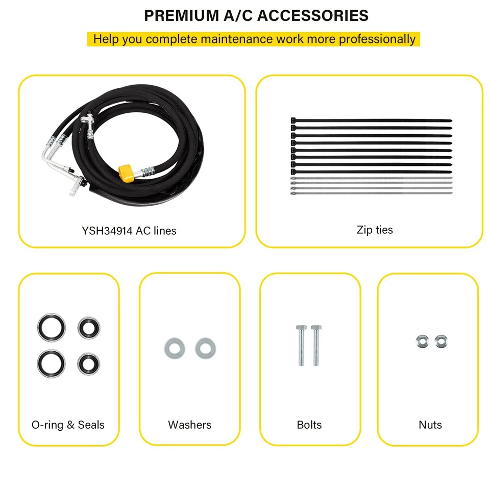 Juego de manguera de CA trasera/auxiliar YSH34913 para Chevy Tahoe 2015-2020, GMC Yukon Foto 4 de 4