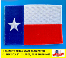 TEXAS STATE FLAG EMBROIDERED PATCH IRON-ON OR SEW-ON HI-QUALITY 3 x 2