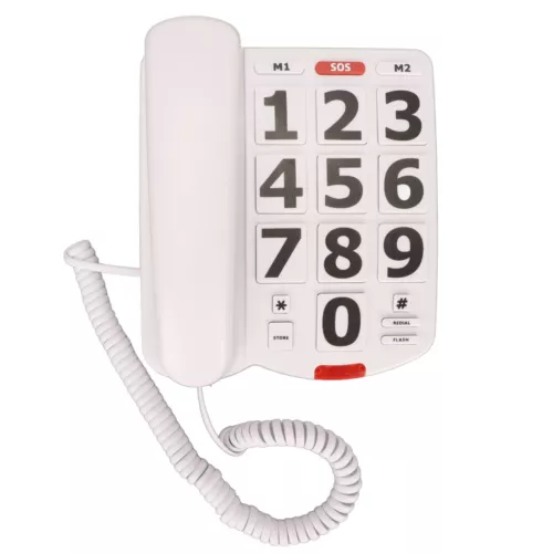 Big Number Button Telephone Adjustable Volume for Seniors Corded Landline Phone - Zdjęcie 8 z 13