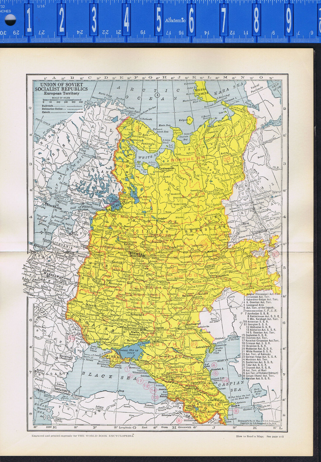 RUSSIA USSR 1937 Vintage COLOR Engraved MAP + BONUS eBay