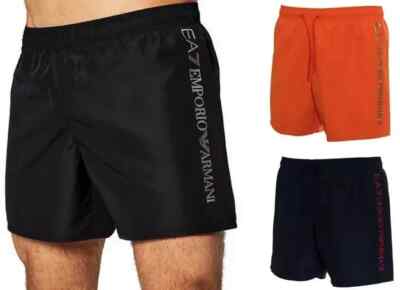 Emporio Armani EA7 Herren Badeshorts Regular FiT Schwarz- Blau- Orange M-L-XL