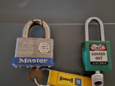 Master Lock No. 5 Laminated Steel Padlock W/Key Case Hardened Steel + Brady Lock