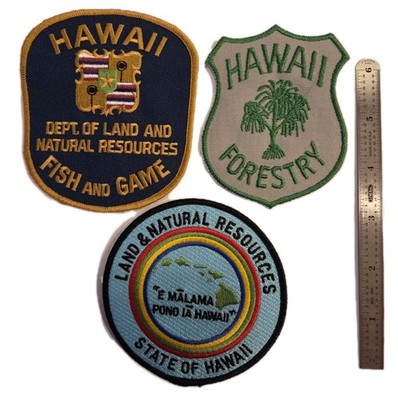 Hawaii Land And Natural Resources Patch, Hawaii Forestry Patches HI Fish Game 