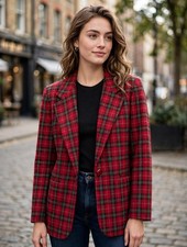 Vintage 1980 s Red Wool Blazer Jacket