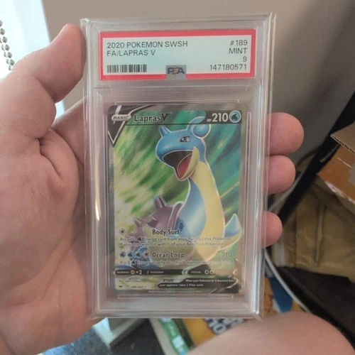 2020 Pokemon SWSH Sword & Shield Base Set 189/202 Lapras V PSA 9