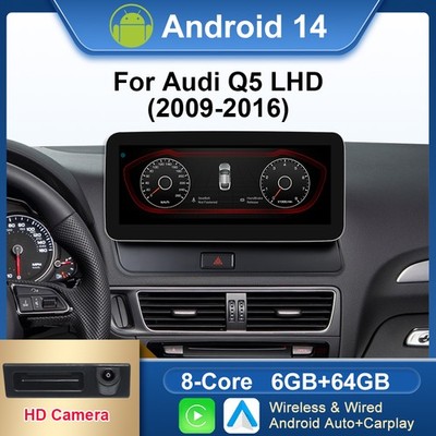 10.25'' Android 14 Autoradio CarPlay 64GB DAB+ WiFi USB Für Audi Q5 8R 2009-2016