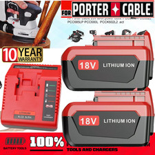 2Pack 18 Volt 8.0Ah Battery for Porter Cable 18V PC18BLX PC18BL OR Charger