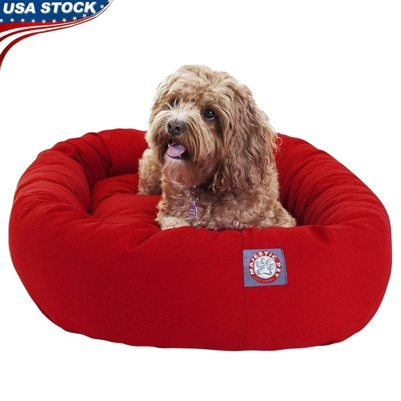 Calming Dog Bed Soft Waterproof Bolster Pet Bed Stylish Machine Washable New
