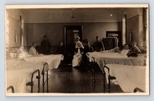 Military RPPC: WW1 Nurses & Wounded Scottish Soldiers. Unposted Postcard.