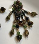 Vintage 1990 Colleen Toland Beaded Accent Earrings 3-1/2" — photo 1