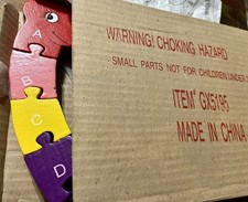 NEW Dinosaur Wooden ABC Alphabet Puzzle NIB