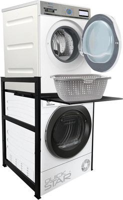 QUICK STAR Waschmaschinenregal 74X65X111Cm Mit Auszug Schwarz Standregal Trockne