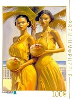 Calvendo Puzzle Young Girls With Coconuts | 1000 Pieces, Finished Size 25.2 × 18