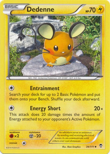 Pokemon - Dedenne - 34/111 - Uncommon - XY - Furious Fists - NM