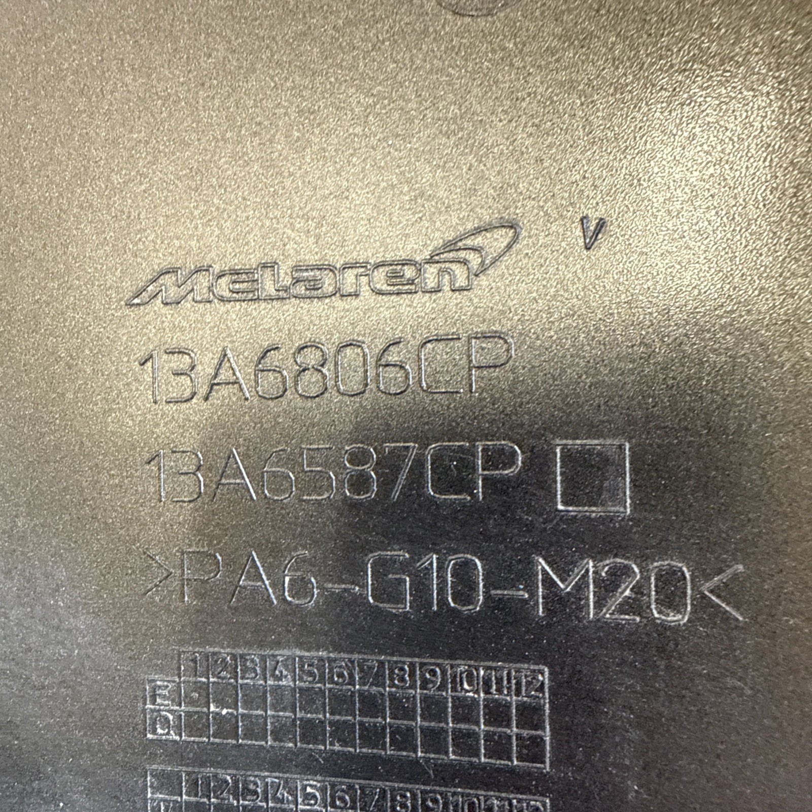 McLaren Rear Right Side Quarter Panel Air Vent Trim Cover 2016 - 2021 OEM