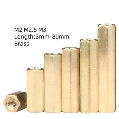 M2 M2.5 M3 Hex Hexagonal Pillar Standoff Spacer Support PCB Brass 3mm - 80mm