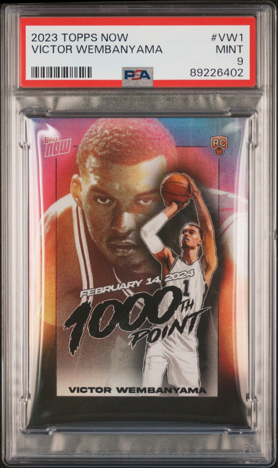 2023 TOPPS NOW #VW1 VICTOR WEMBANYAMA ROOKIE RC PSA 9