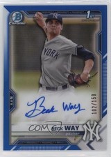 2021 Bowman Chrome Prospects Blue Refractor 102/150 Beck Way #CPA-BW Auto 6yz