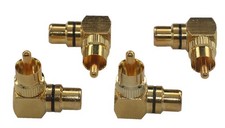 KK-04 4 Pack 4pcs Total, Hi-end RCA Right Angle Adapter - 90  Female to Mal...