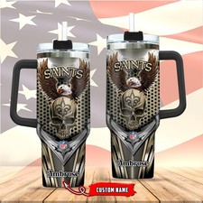 Orleans***Saints Stanley 40oz Stainless Steel H2.0 Flowstate Quencher Tumbler