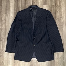 Daniel Cremieux Collection Ing Loro Piana Cloth Navy Pinstripe Blazer - 42R
