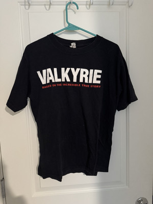 Valkyrie T-Shirt Mens S/ M 2008 Movie Promo Black Red Tom Cruise Double Sided