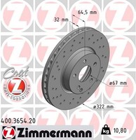 2X Bremsscheibe Coat Z Zimmermann 400.3654.20 FüR Mercedes Klasse W204 W212 C204