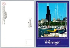 Chicago Sears Tower Burnham Park Harbor Sailboats Postcard James Blank Photo