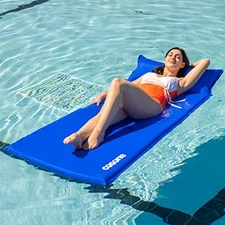 COSONE SELF-INFLATING POOL FLOATS WITH HEADREST MATTRESS LOUGE - BLUE - M