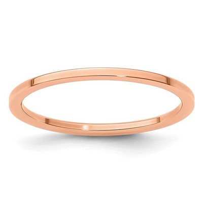 10K Rotgold 1,2 mm flach poliert vorsteckbar Band Größe 6,5 Herren Damen Garten