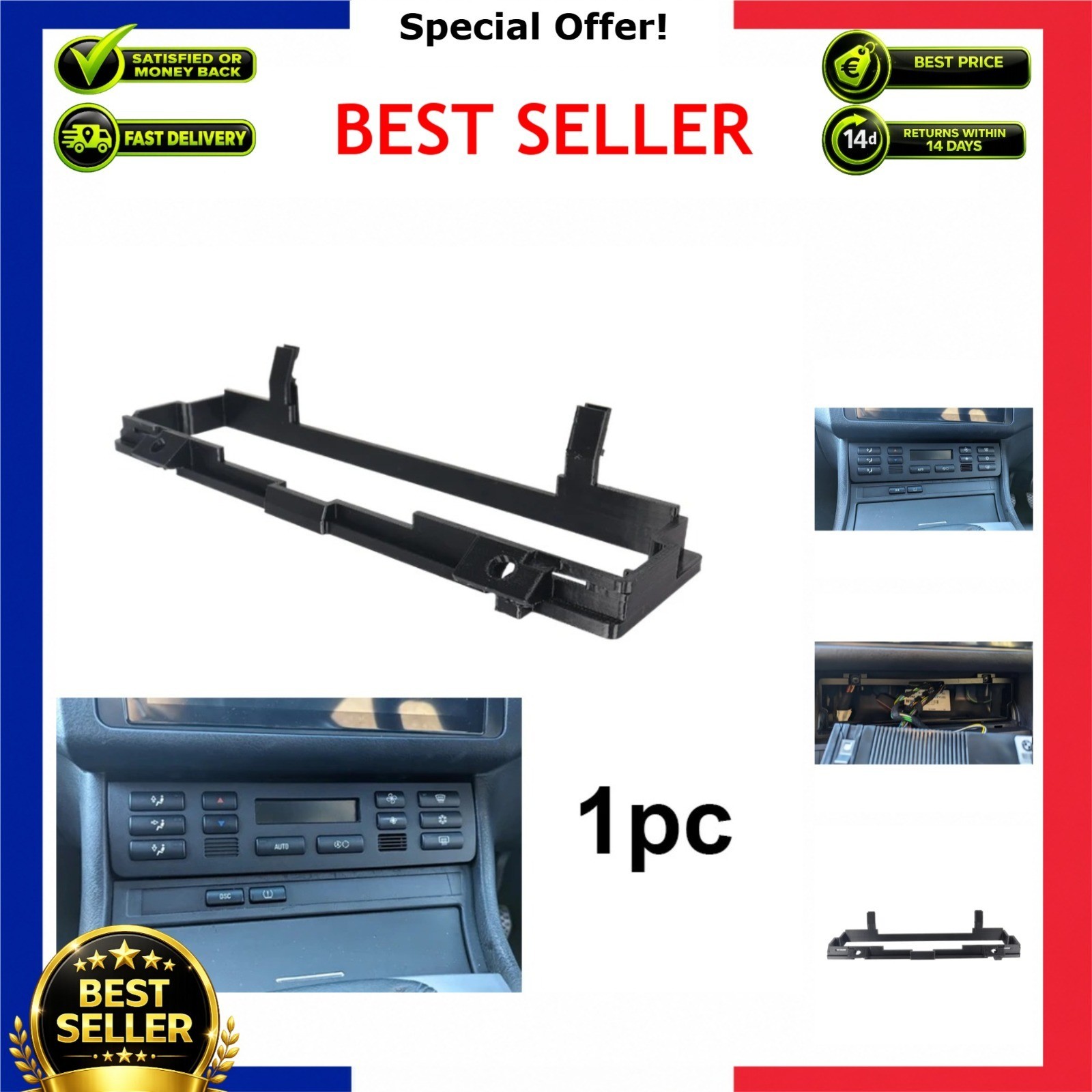BMW 3 Series E46 Climate Control Relocator Bracket HVAC Panel Adapter