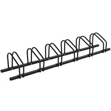 6 Bike Rack Steel Bicycle Floor Parking Stand, Cycling Garage Storage Organizer
