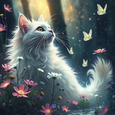 Cat 5D Full Drill Diamond Painting Kit for Adults 12 x 12 Inch