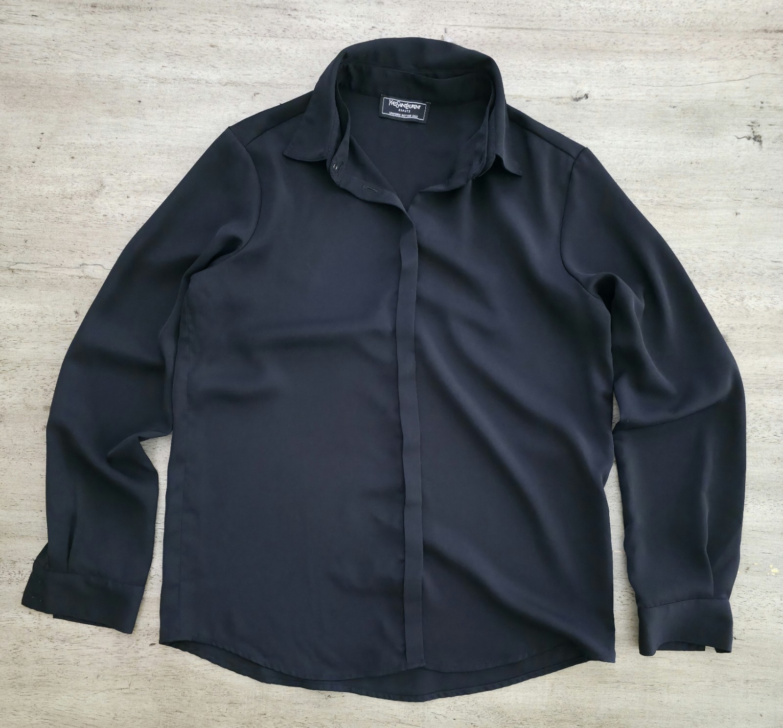 Camicia nera YVES SAINT LAURENT Beaute Uniform taglia 38 M donna