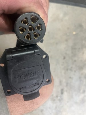 Pollak Trailer Plug 6/24 Volts 12-707E - 7-Way Connector Male & Female COMPLETE