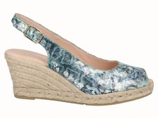 Viguera Espadrillas Donna Con Zeppa in Pelle Stampata Carcasona - VER (Verde)