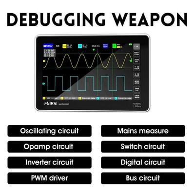 Tablet Oszilloskop 100MHz 2-Kanal 1GSa/s Touchscreen Akku Speicher FFT