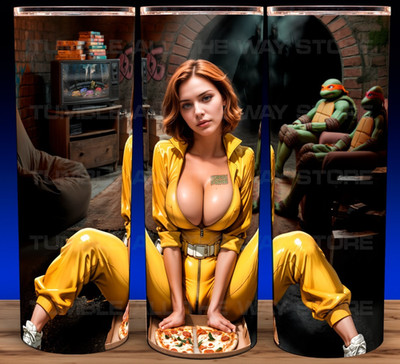 Sexy April O Neil TMNT Ninja Turtles 90s Style Cup Mug Tumbler