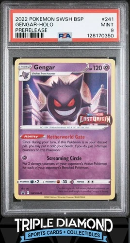 2022 Pokemon Swsh Black Star Promo #241 Gengar Lost Origin Stamp Holo PSA 9 R564