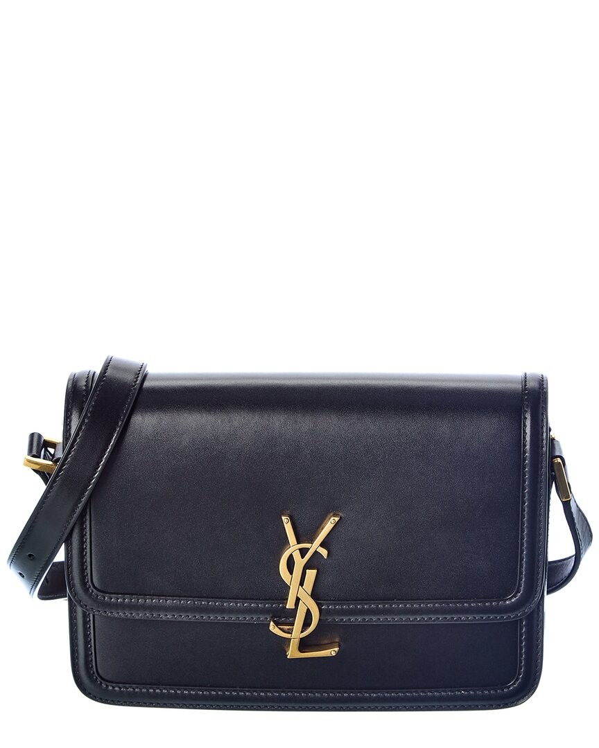 Saint Laurent Solferino Borsa a tracolla media in pelle da donna nera