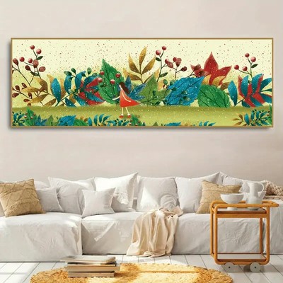 Panoramic Warm  Lovely Abstract Style Canvas Wall Art Home Decor