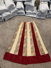 60s 70s CHESSA DAVIS Large 30 Velvet Floral Stripe Boho Cottagecore Maxi Skirt