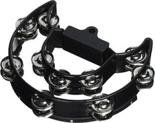 DRUM SET Half Moon TAMBOURINE with Mounting Eye Bolt - Black Silver,Black