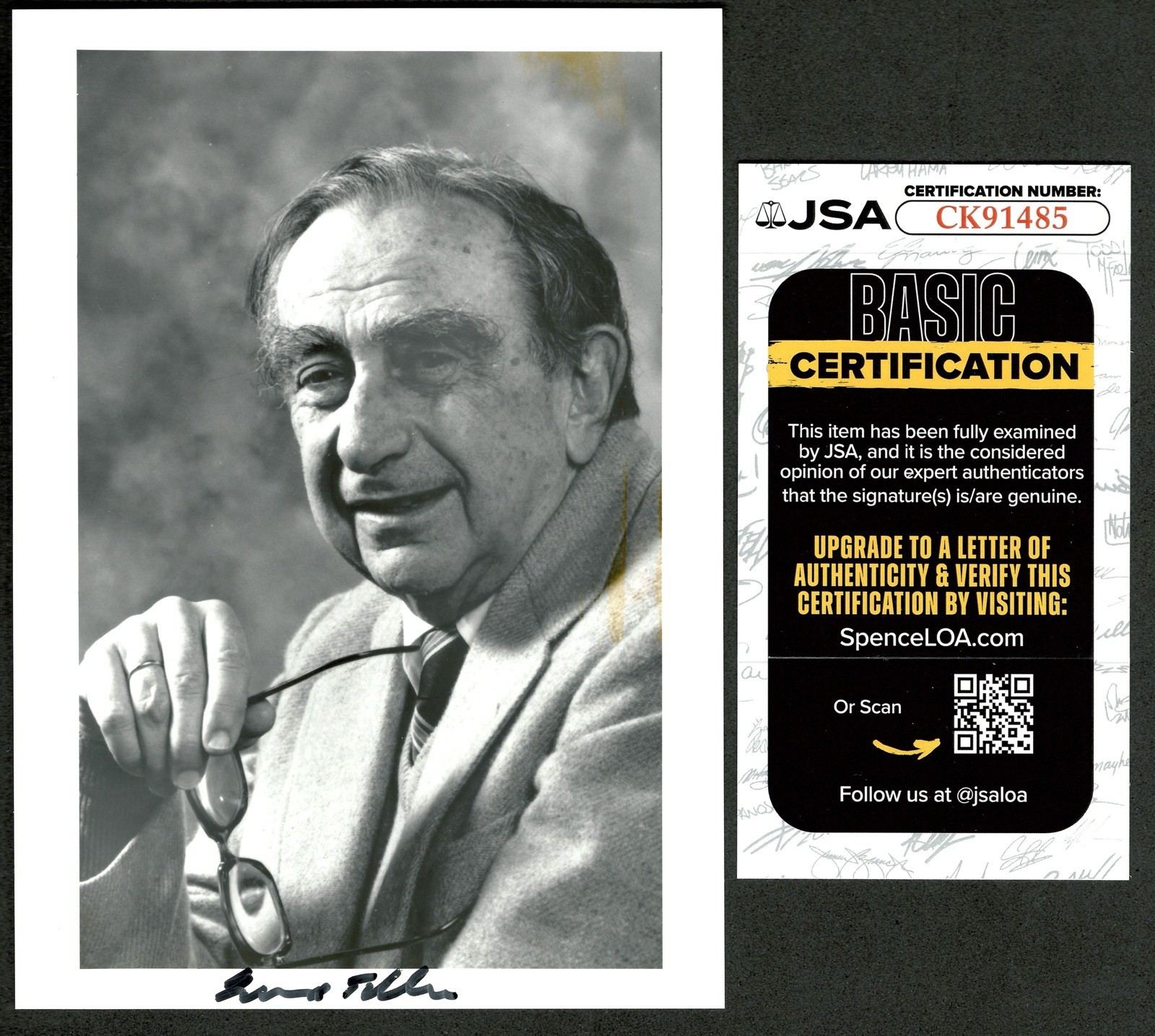 Edward Teller Signed Autographed 5x7 Photo JSA Cert Hydrogen Bomb Oppenheimer