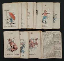 antique MERRY GAME of OLD MAID PLAYING CARD GAME complete deck SUPERIOR