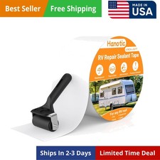 RV Roof Tape with Rubber Roller, 4 Inch x 50 Feet Sealant for White