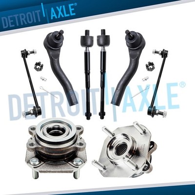 8pc Front Wheel Bearing & Hub Tierod Sway Bar for 2007 - 2012 Nissan Sentra 2.0L