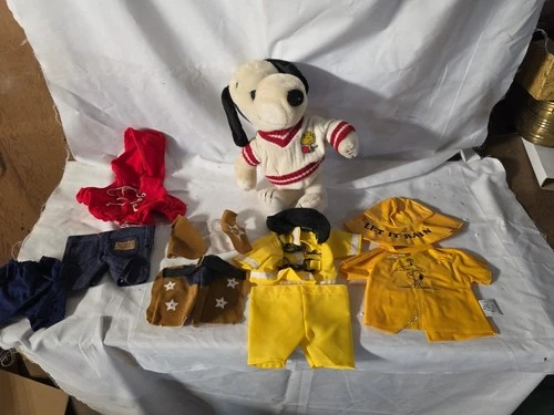 1968 Applause Snoopy Plush Stuffed Toy Dog Vintage Peanuts With Rain Gear 
