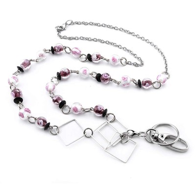 different shapes Lanyards ID Necklaces Holder Stainless steel chain